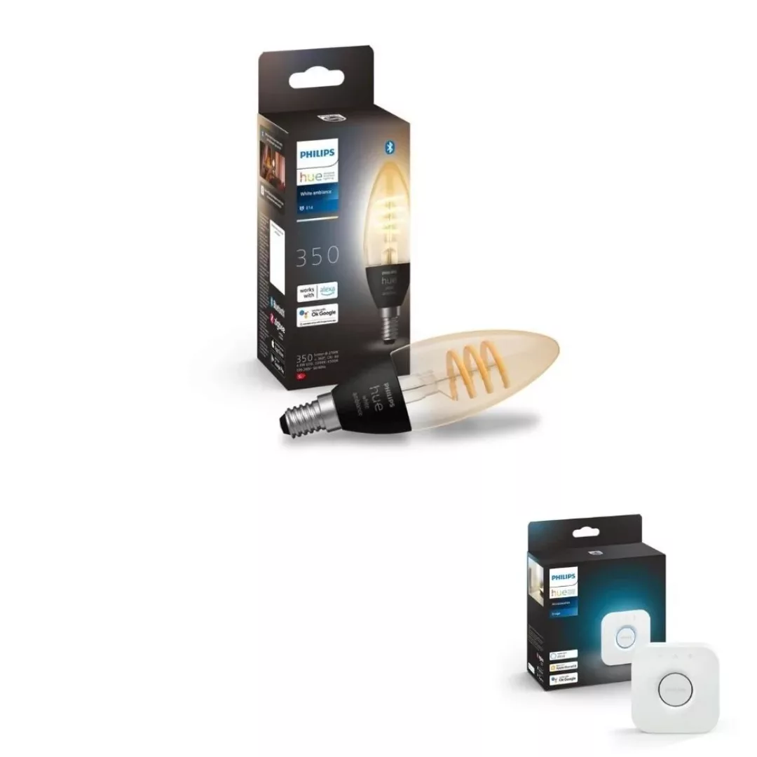 Philips Hue Bluetooth White Ambiance LED E14 - Kerze B35 4,6W 350lm Einerpa günstig online kaufen