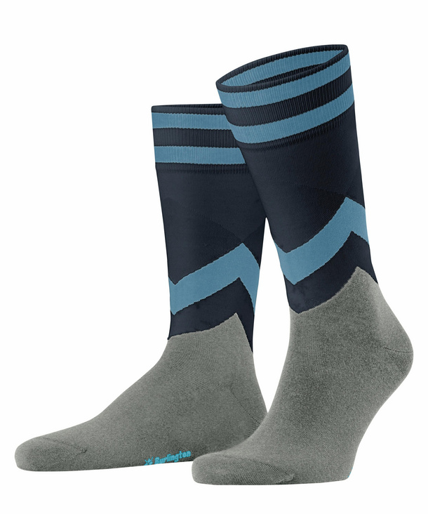 Burlington Argyle Racing Herren Socken, 40-46, Blau, AnderesMuster, Baumwol günstig online kaufen