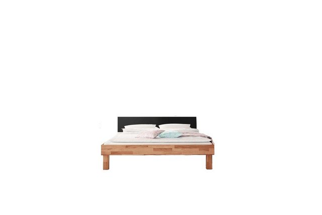 Natur24 Bett Bett Zigo 2 Kernbuche 180x200 Kopfteil aus MDF Schwarz und Hol günstig online kaufen