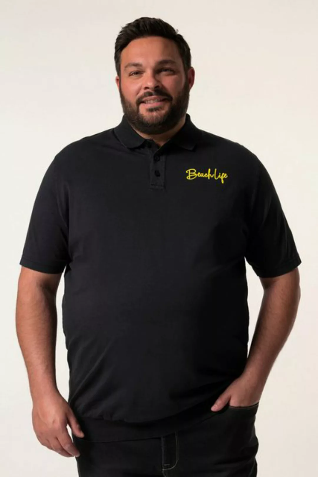 Men Plus Poloshirt Men+ Poloshirt Halbarm Bauchfit Vintage Look günstig online kaufen