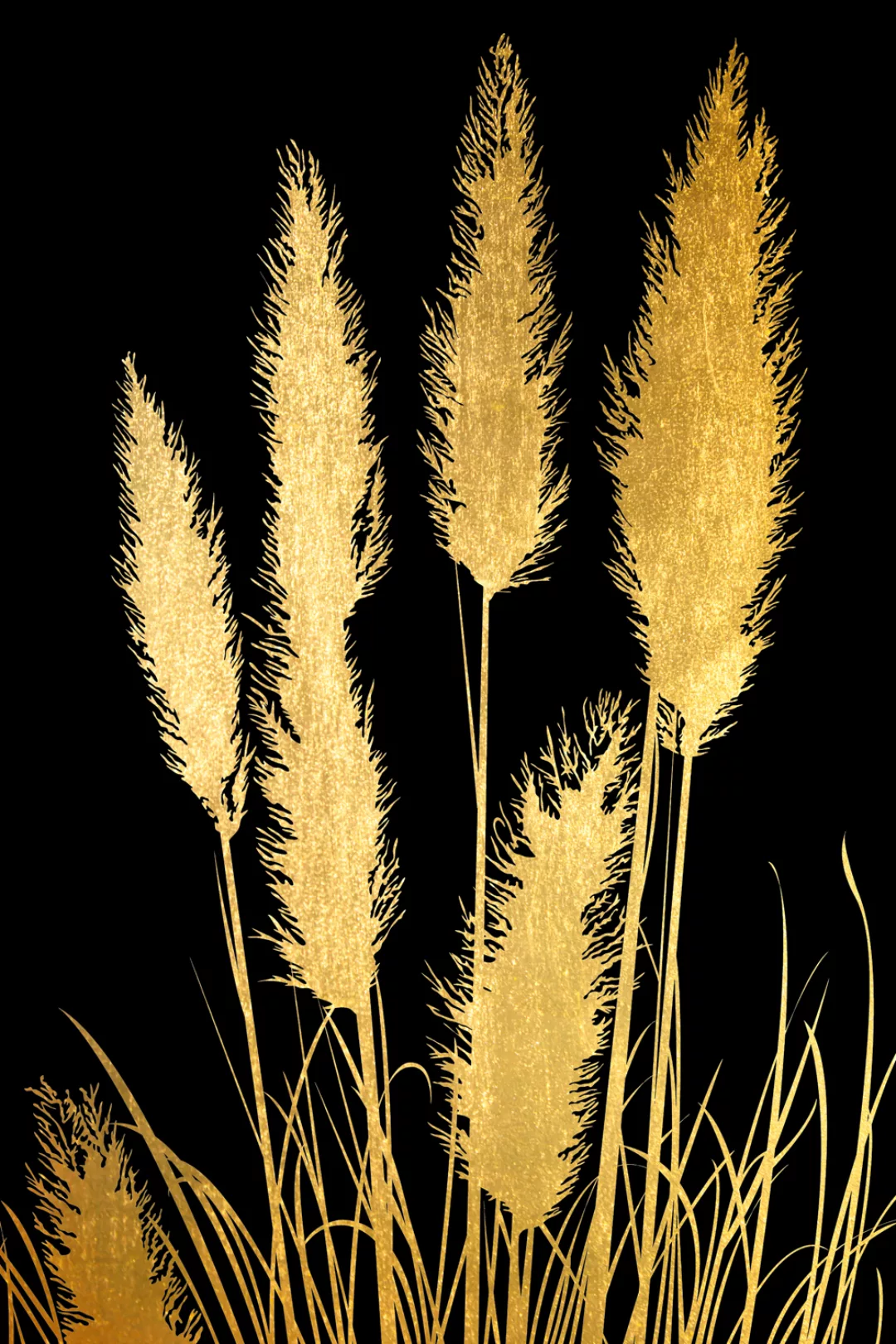 Leonique Acrylglasbild »Pampas Gras - Acrylbilder mit Blattgold veredelt«, günstig online kaufen