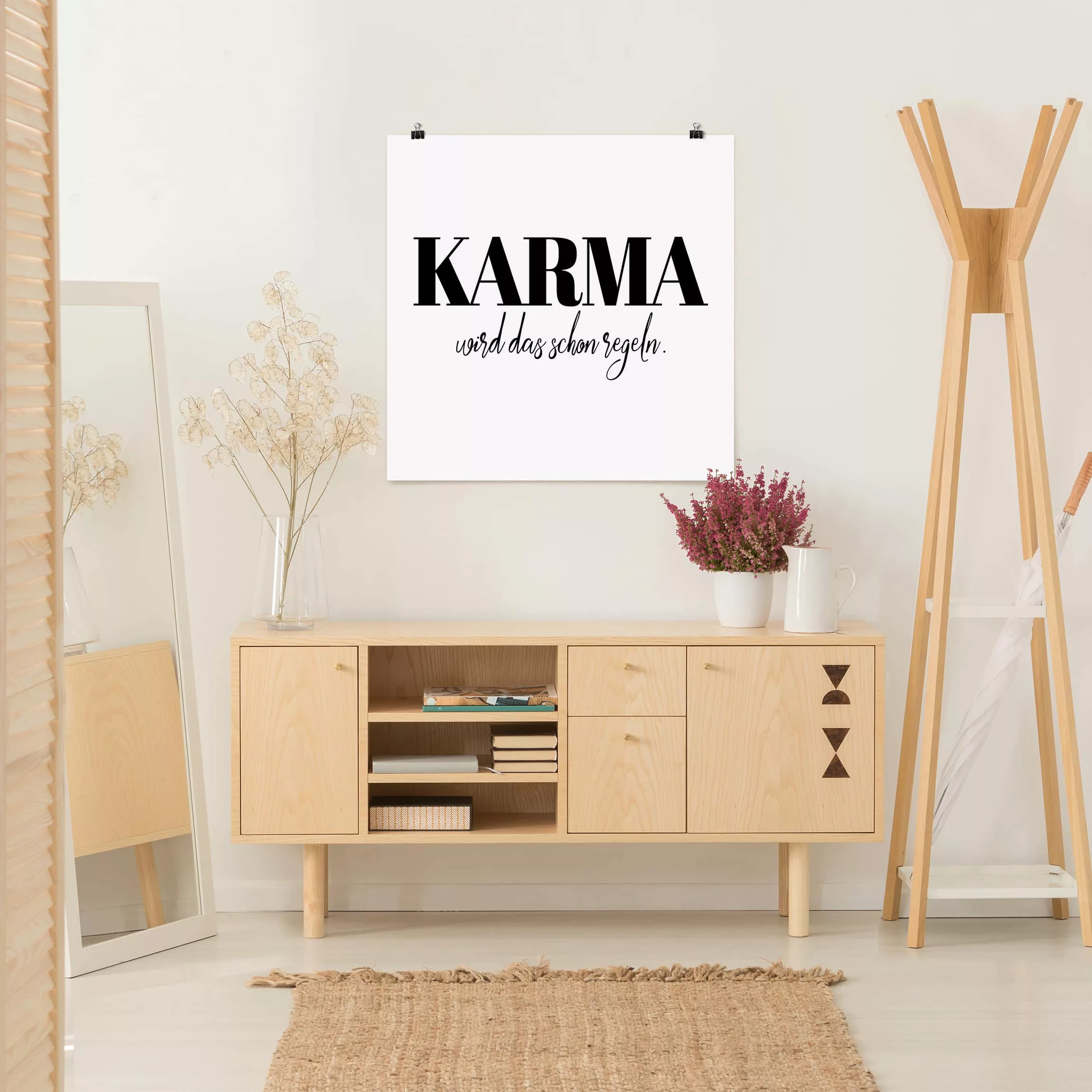 Poster Spruch - Quadrat Karma wird das schon regeln günstig online kaufen