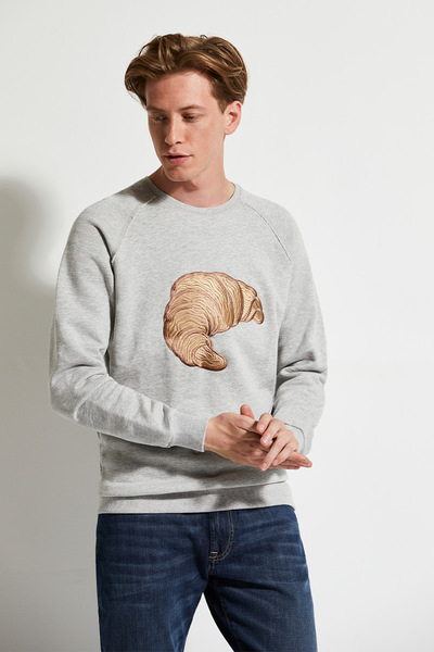 Herren Pullover Aus Bio-baumwolle "Croissant Embroidery" günstig online kaufen