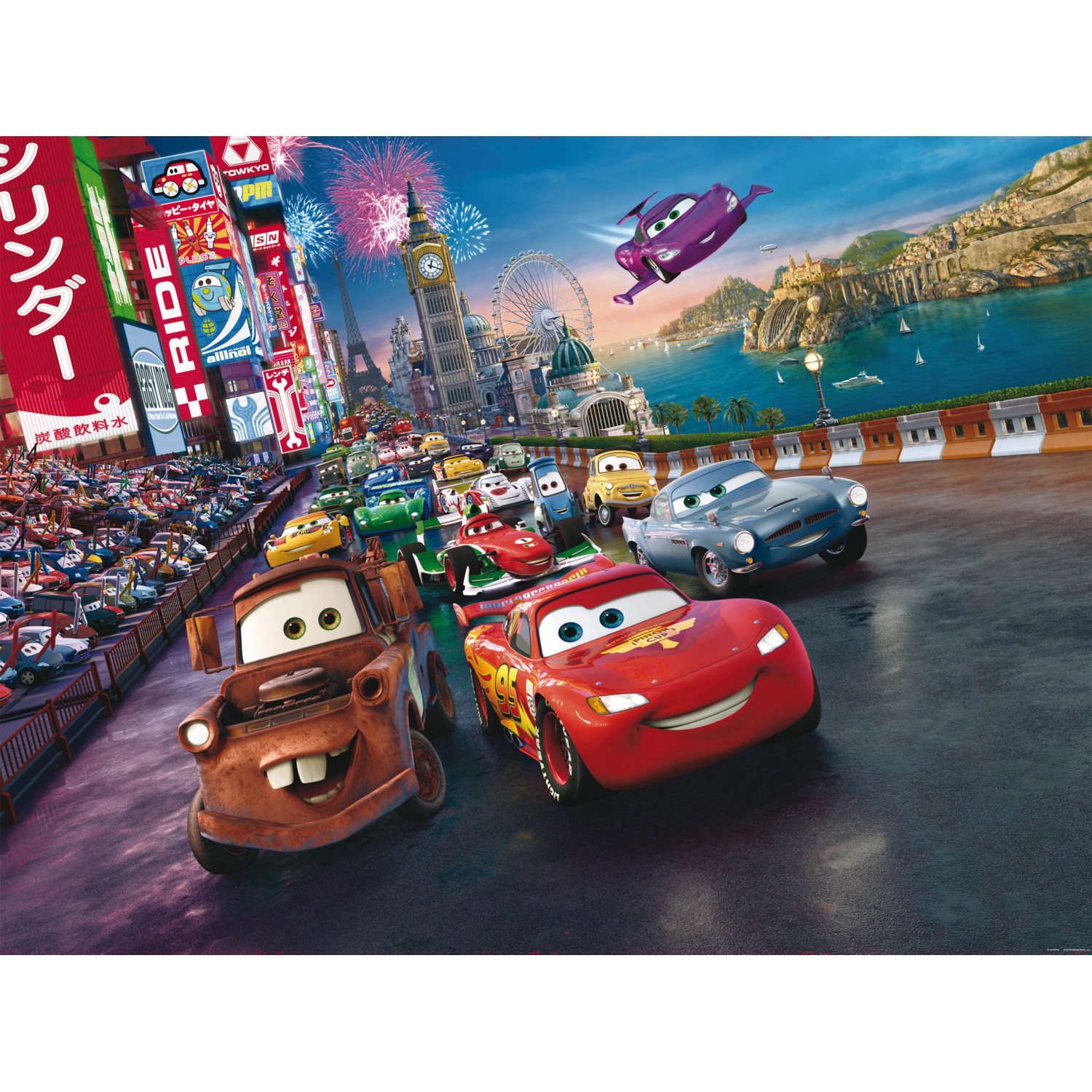 Disney Fototapete Cars Rot Blau und Gelb 360 x 270 cm 600582 günstig online kaufen