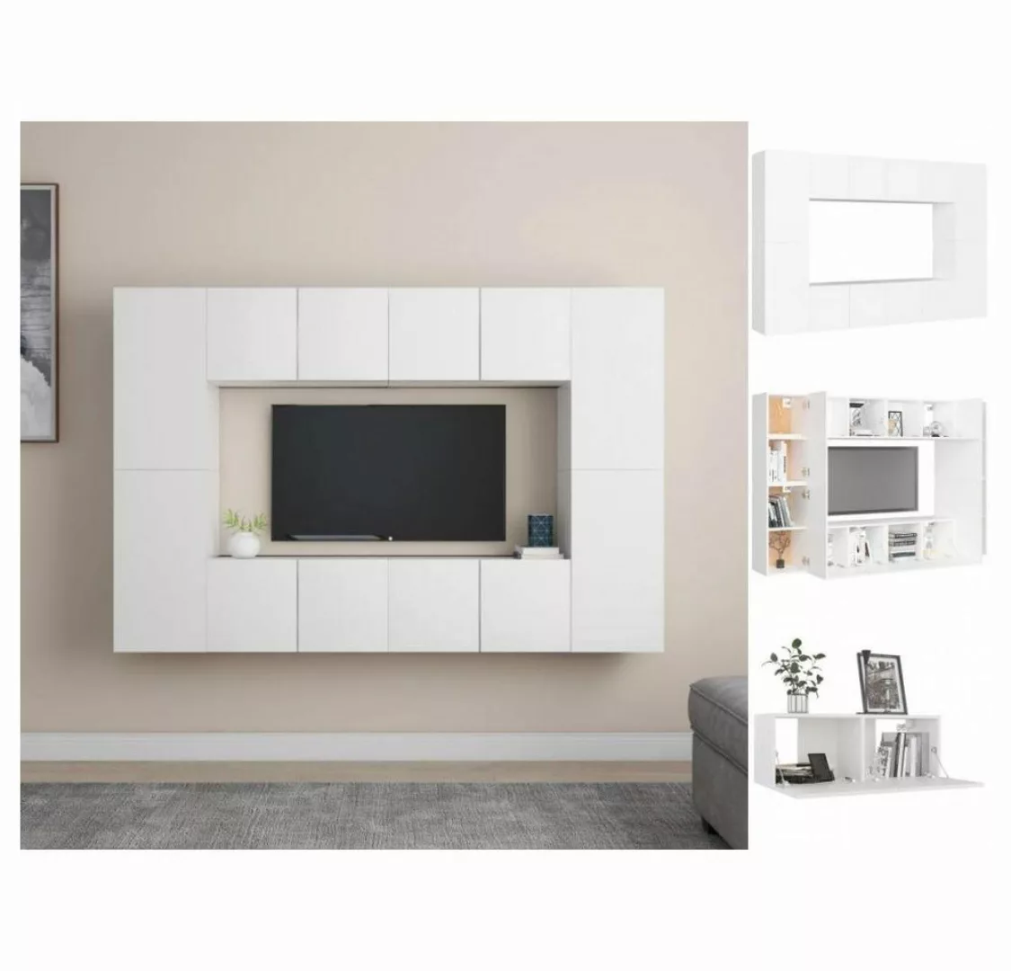 vidaXL TV-Schrank 8-tlg TV-Schrank-Set Weiß Spanplatte günstig online kaufen