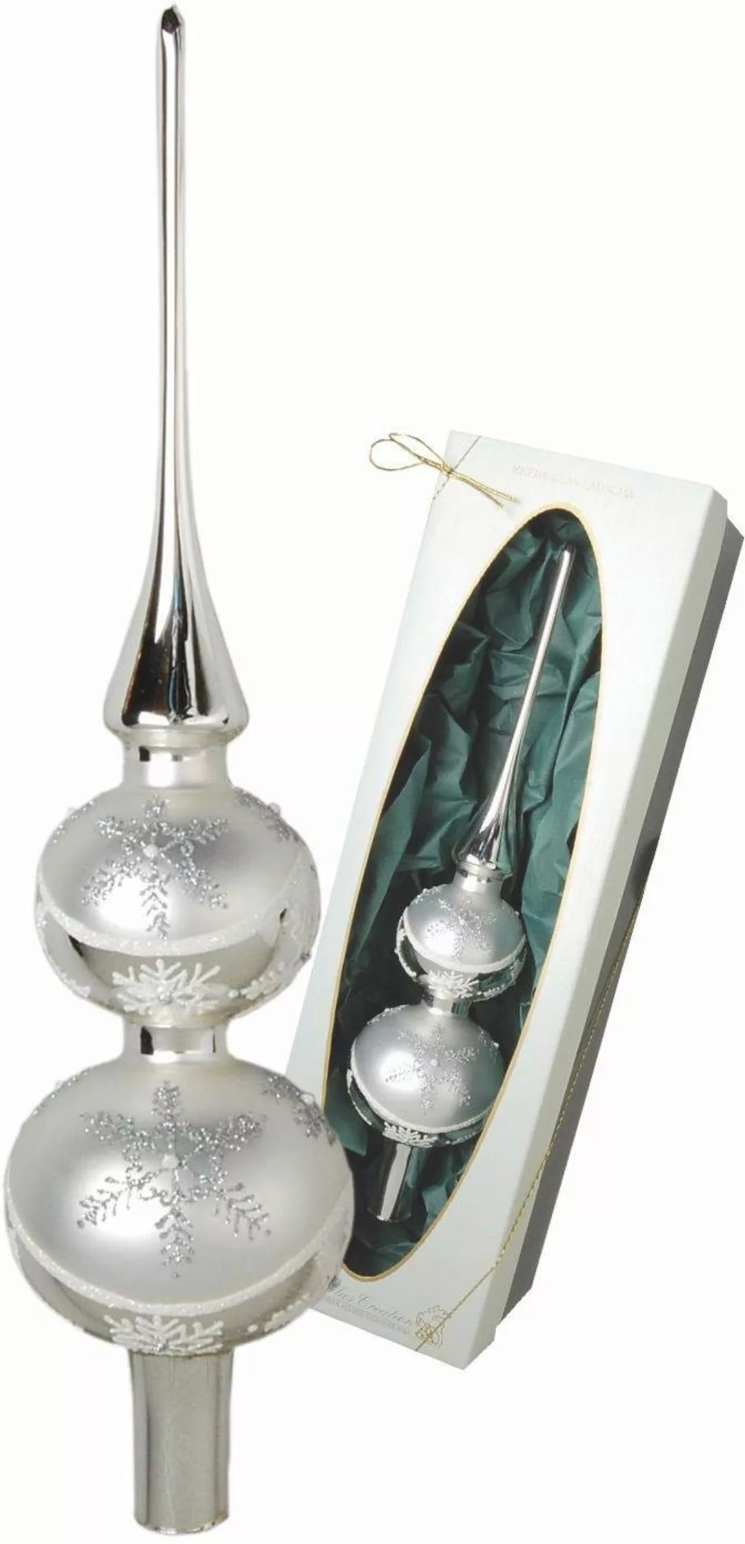 Krebs Glas Lauscha Christbaumspitze »Doppelspitze Dekor« günstig online kaufen