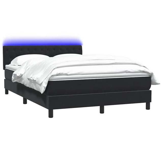 vidaXL Bett Boxspringbett mit Matratze Schwarz 140x210 cm Samt günstig online kaufen