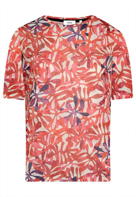 elanza T-Shirt Shirt mit Blüten und Ornamenten in Rot/Blau (1-tlg) günstig online kaufen