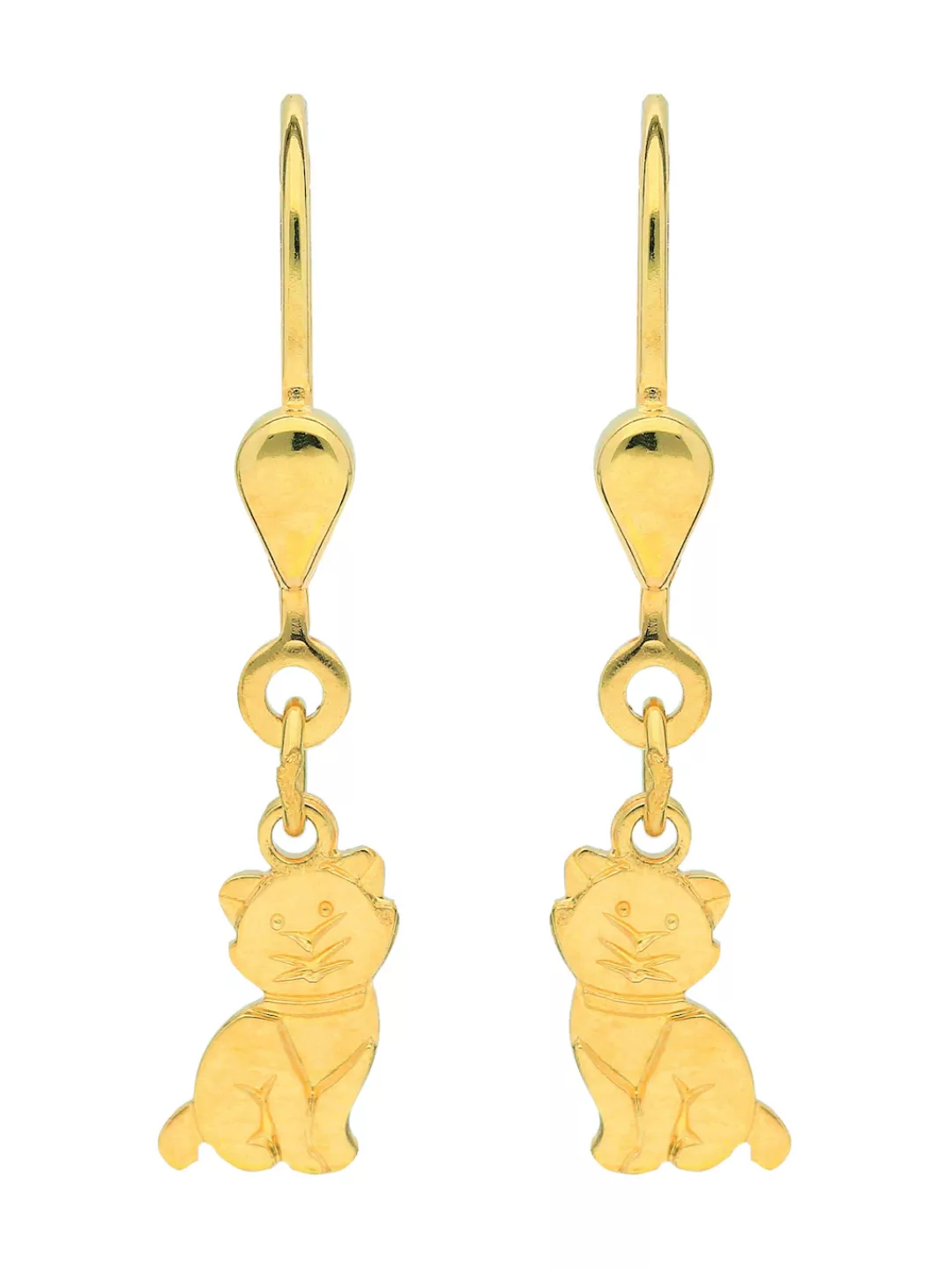 Adelia´s Paar Ohrhänger "333 Gold Ohrringe Ohrhänger Katze", Goldschmuck fü günstig online kaufen