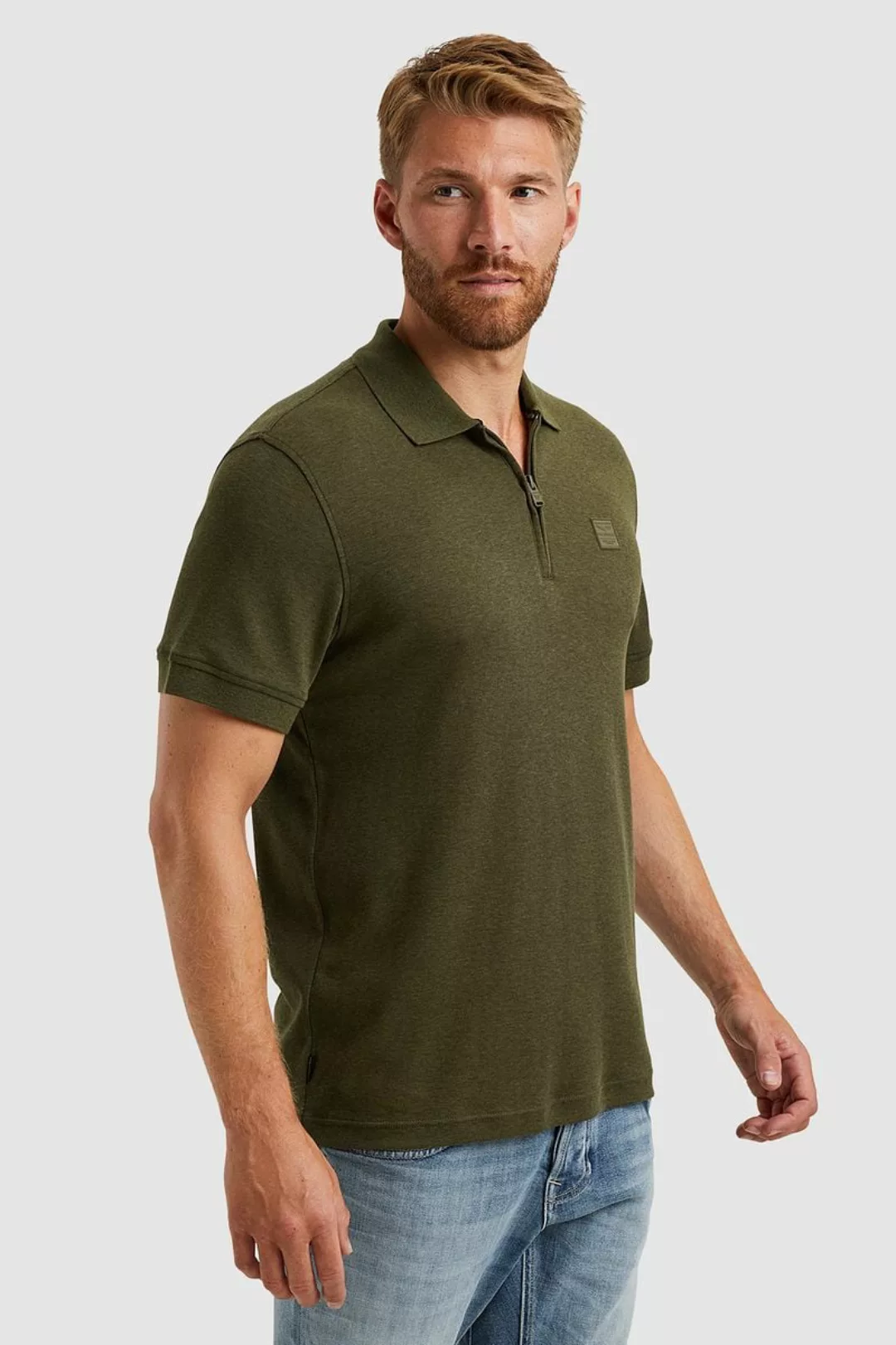 PME Legend Poloshirt Jacquard Jersey Olivgrün - Größe 3XL günstig online kaufen