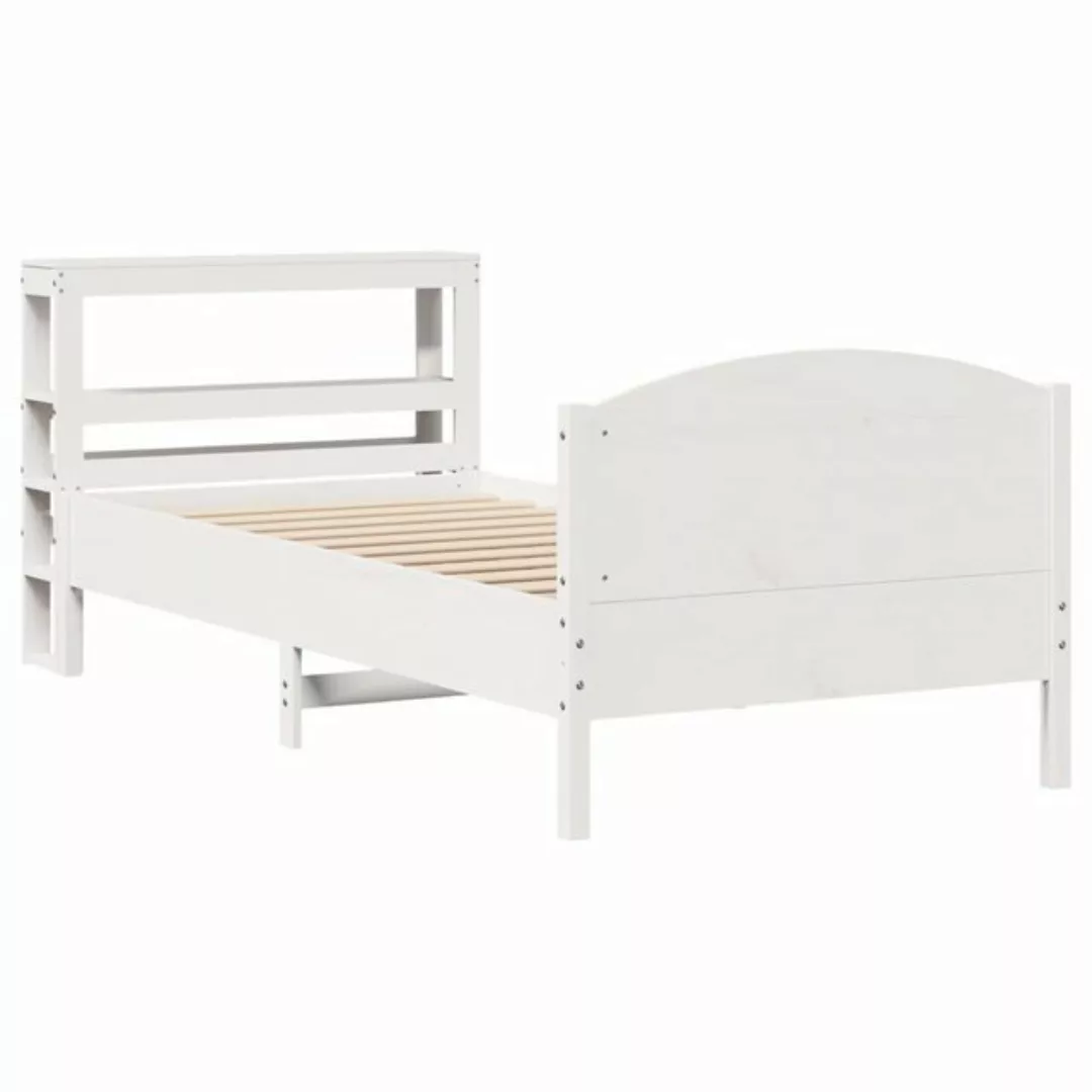 vidaXL Bett Massivholzbett ohne Matratze Weiß 75x190 cm Kiefernholz günstig online kaufen