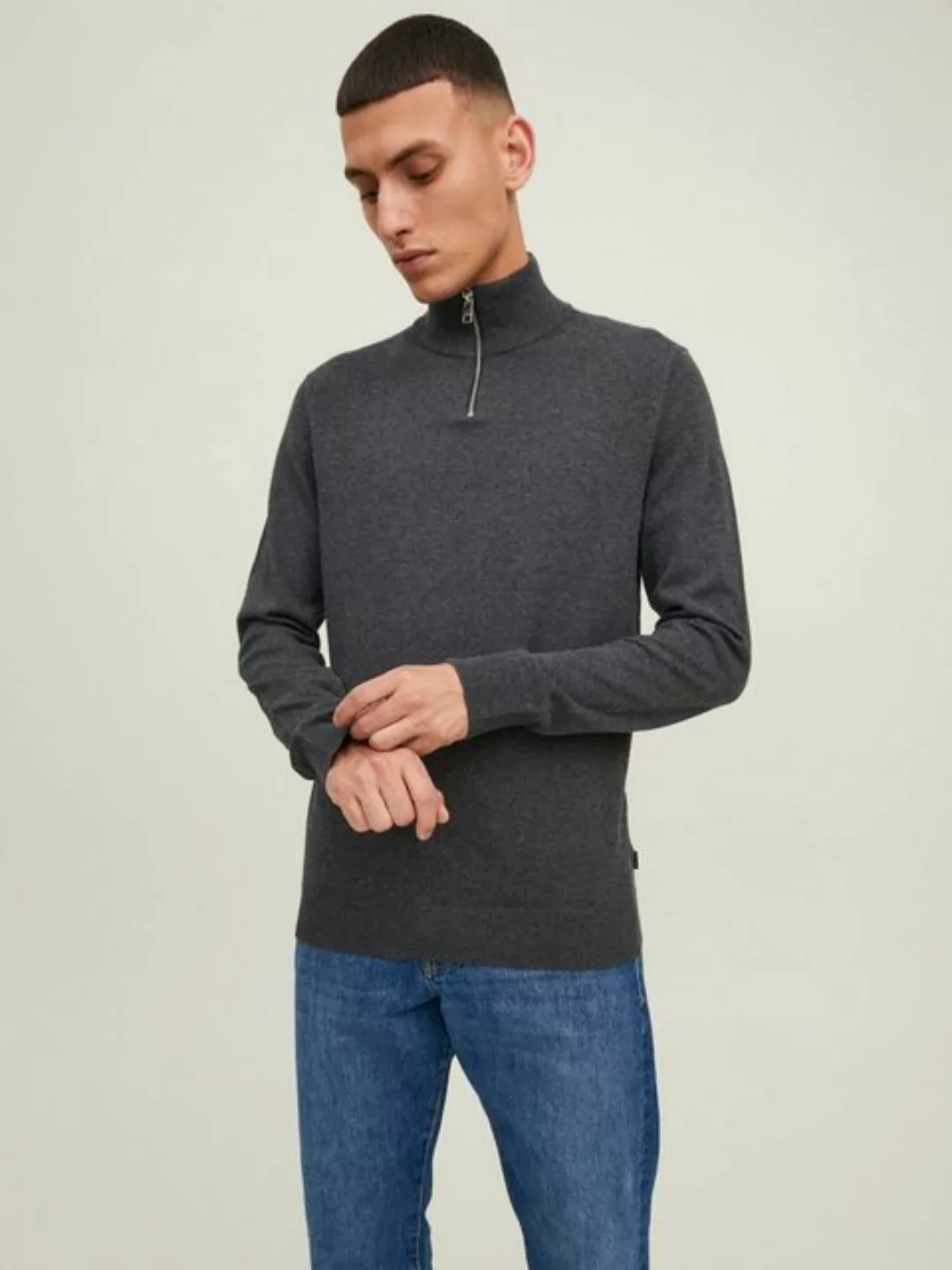 Jack & Jones Rundhalspullover EMIL KNIT HALF ZIP günstig online kaufen