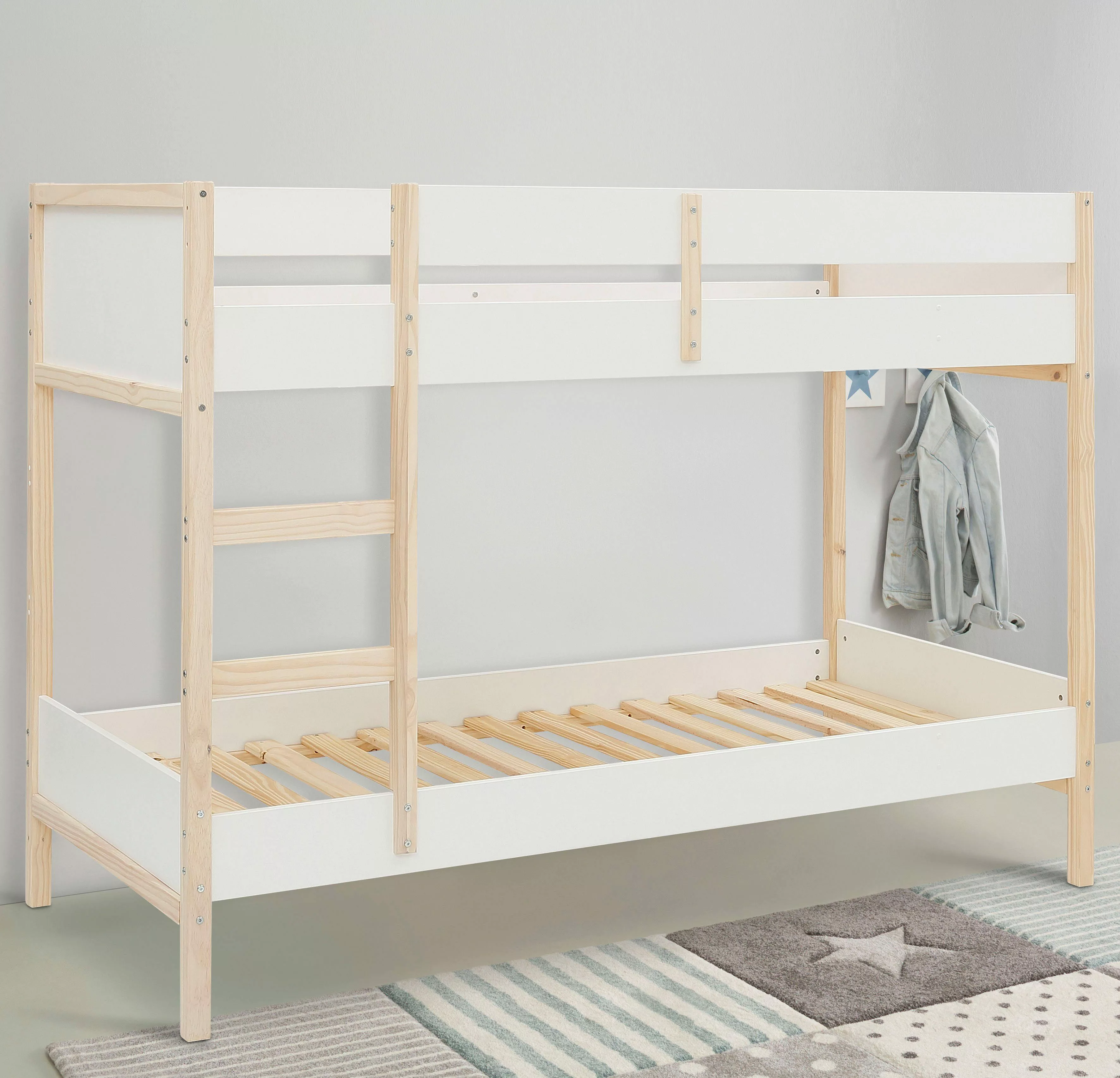 Lüttenhütt Etagenbett "Janne", Kiefernholz, Etagenbett, inklusive Holzleite günstig online kaufen