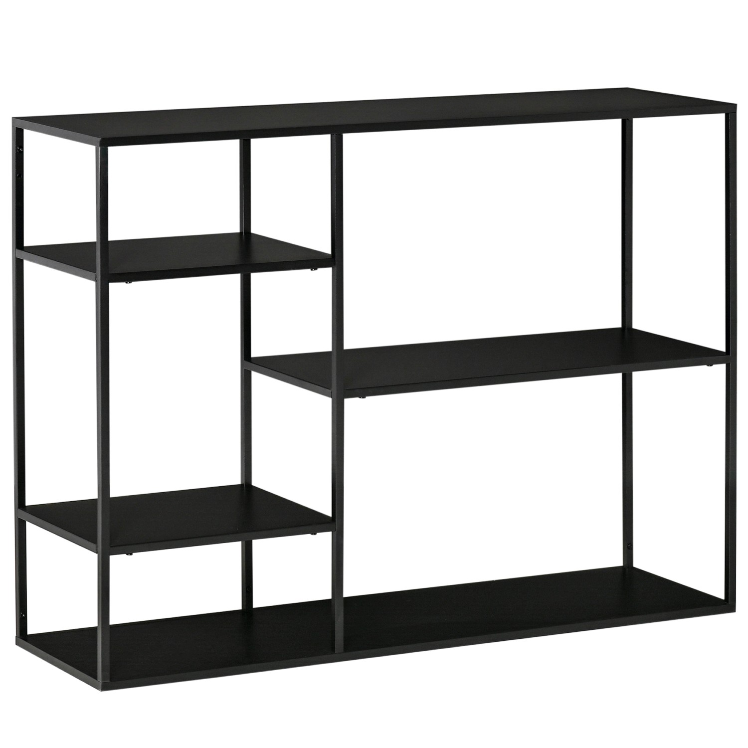 HOMCOM Standregal mit 5 Offenen Fächern Metall 120 x 35 x 87,5 cm günstig online kaufen
