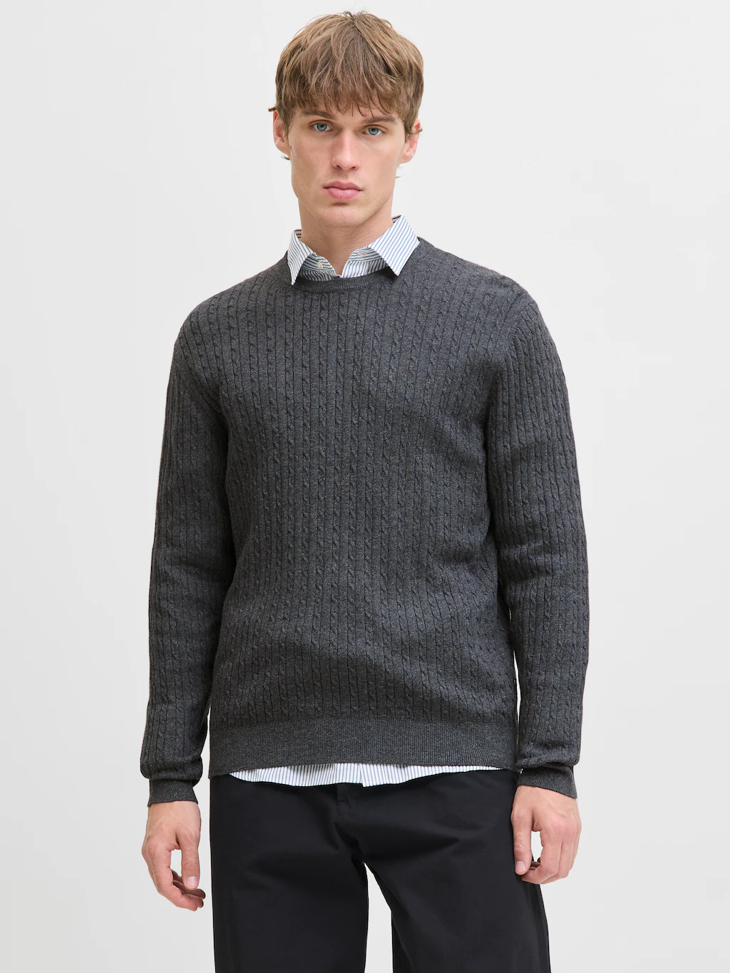 Jack & Jones Strickpullover "JJEEMIL KNIT CABLE CREW NECK NOOS" günstig online kaufen