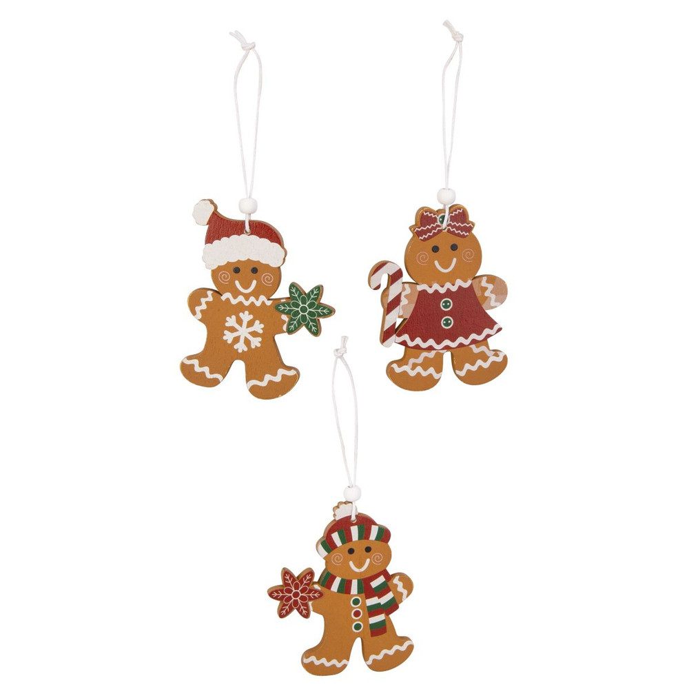 MICA Christbaumschmuck Dekohänger Lebkuchenfiguren - braun/weiß/rot günstig online kaufen