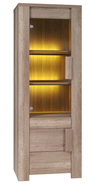 Feldmann-Wohnen Vitrine Ferrara (2-türig (1 Glastür & 2 Holztür), 4 Ablageb günstig online kaufen