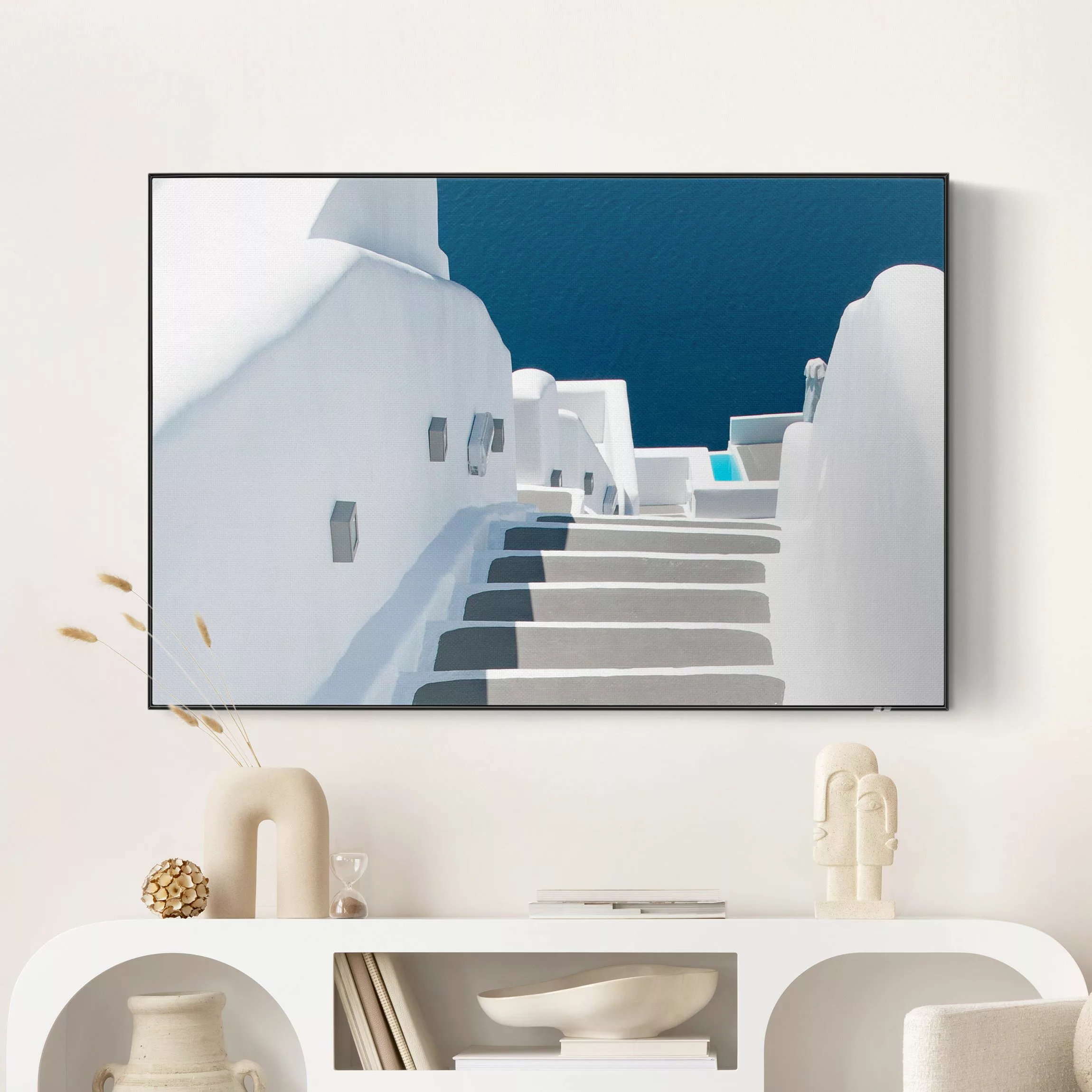 Akustik-Wechselbild Santorinis Treppe ins Meer günstig online kaufen