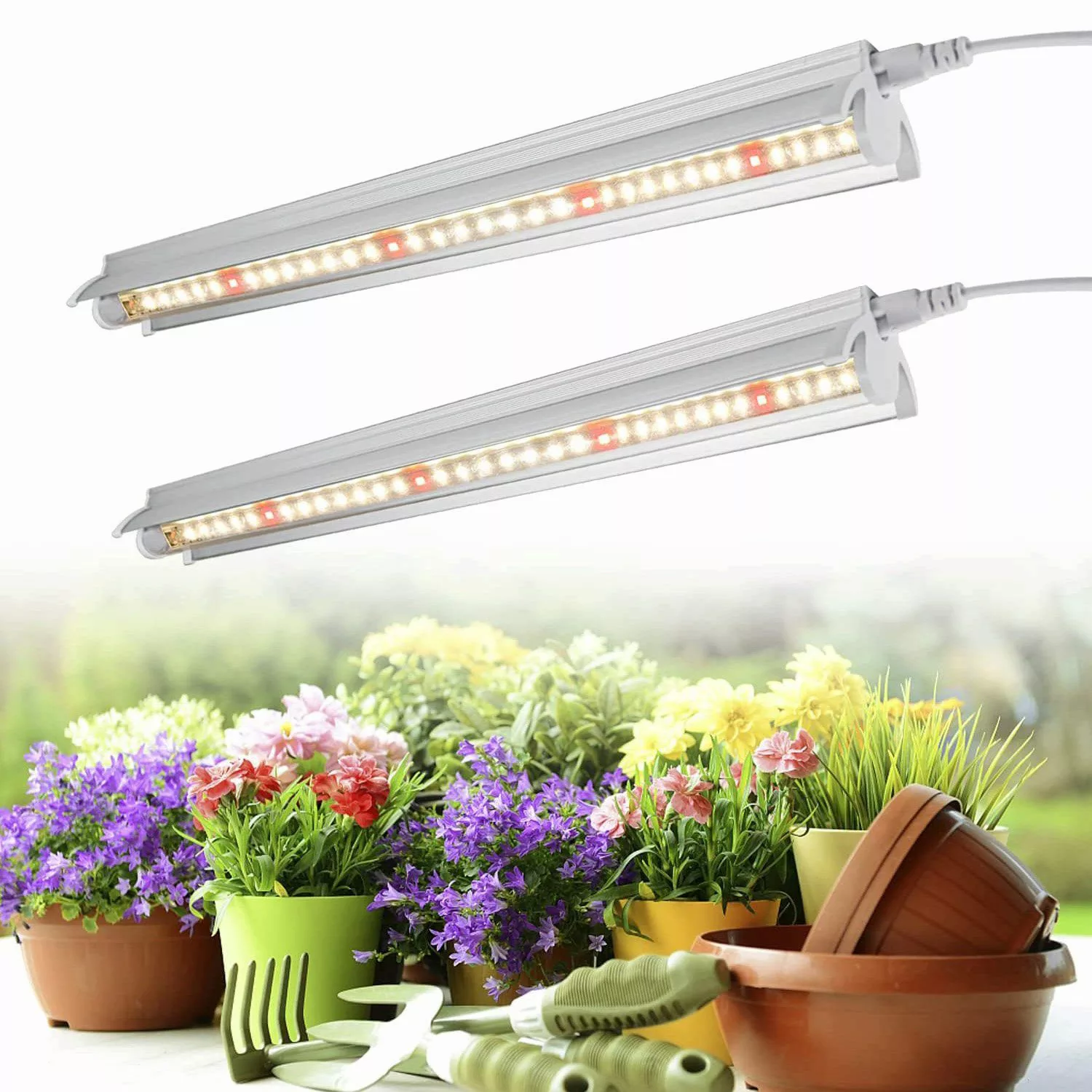 Rosnek Pflanzenlampe 2/4Stück*10W, 5000k Vollspektrum, anschließbar, günstig online kaufen