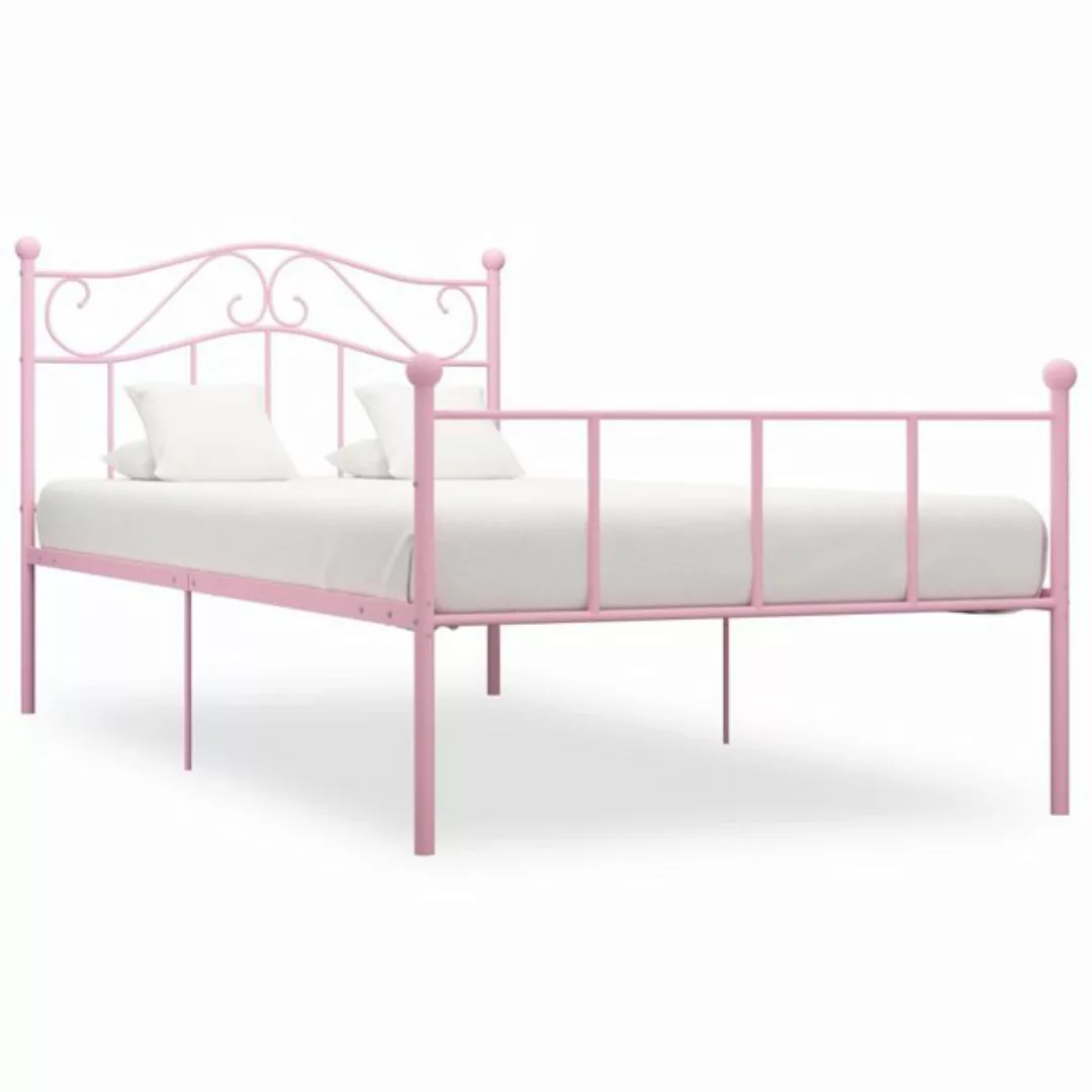 vidaXL Bett Bettgestell Rosa Metall 90×200 cm günstig online kaufen