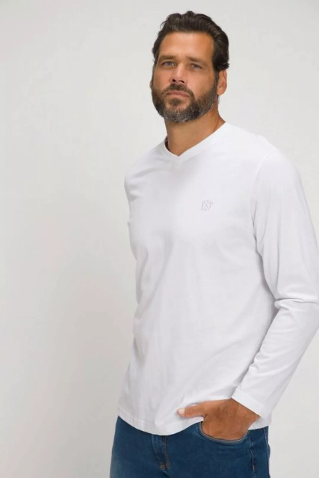 JP1880 T-Shirt Langarmshirt Basic Langarm V-Ausschnitt bis 8 XL günstig online kaufen