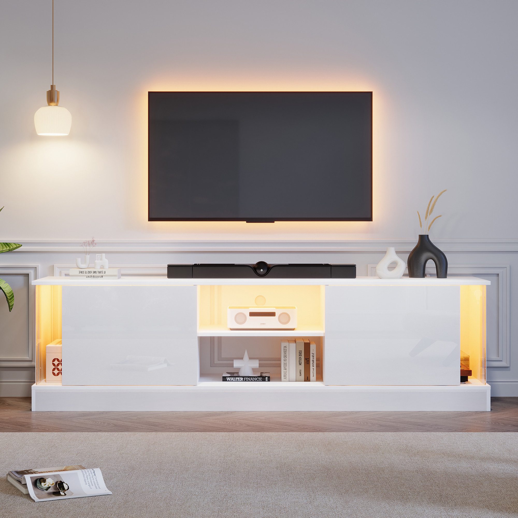 HAUSS SPOLE Lowboard Hochglanz-TV-Schrank, für bis günstig online kaufen