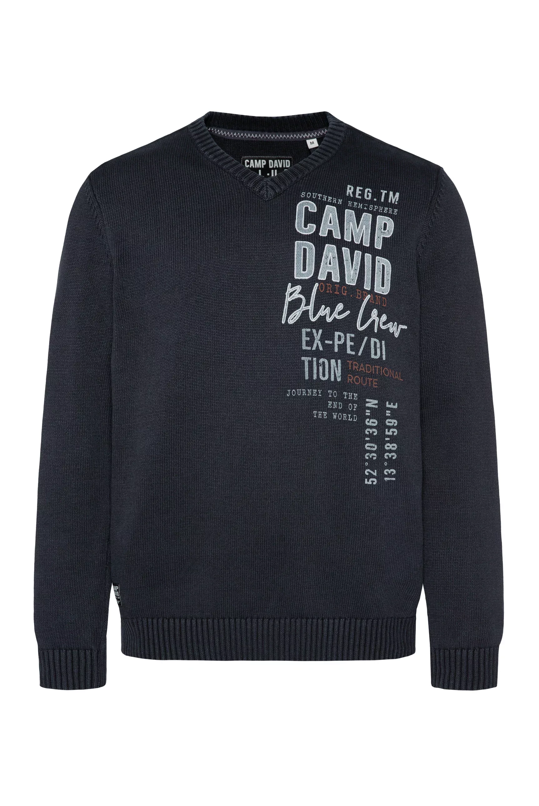 CAMP DAVID V-Ausschnitt-Pullover, aus Baumwolle günstig online kaufen