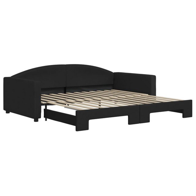 vidaXL Gästebett Gästebett Tagesbett Ausziehbar Schwarz 100x200 cm Stoff Be günstig online kaufen