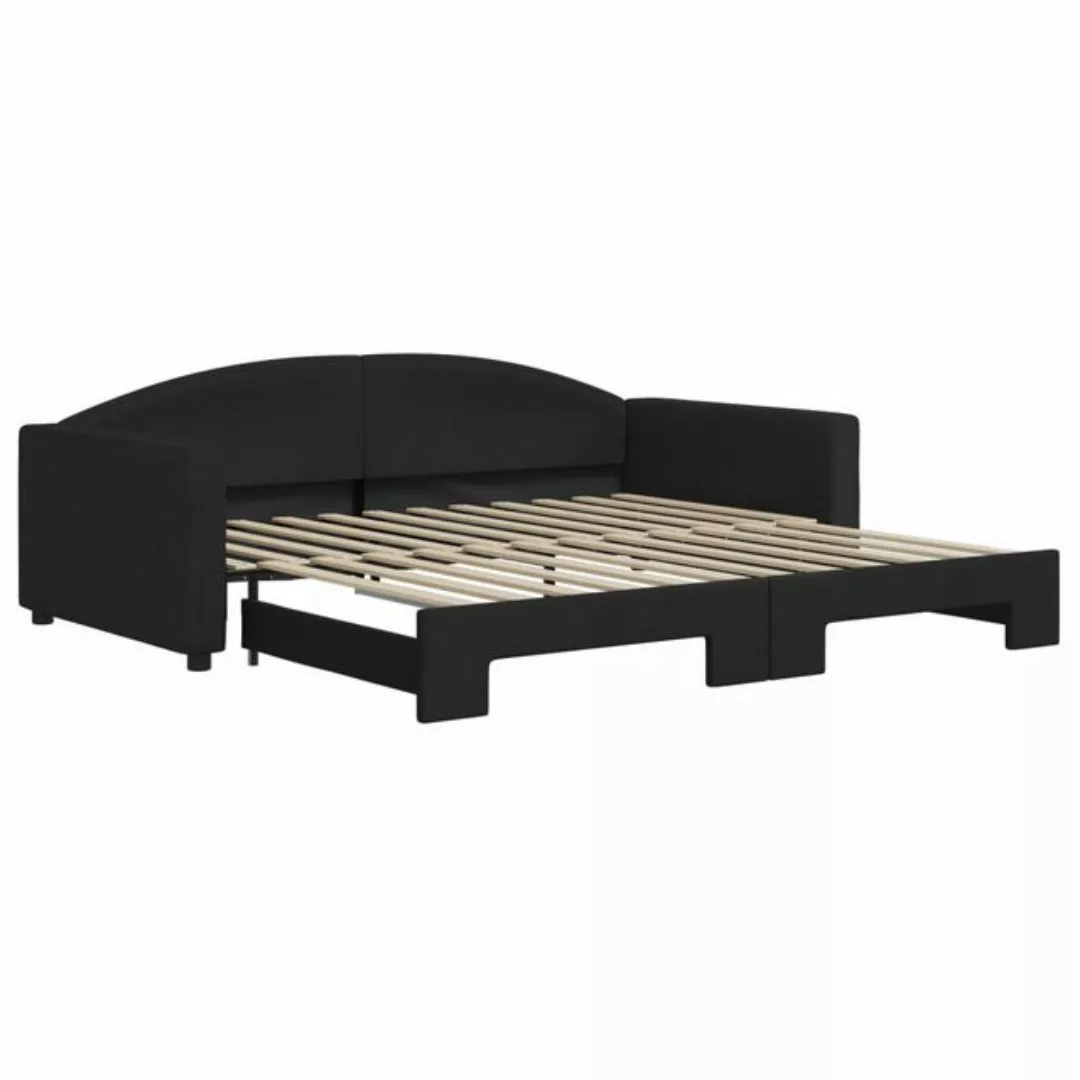 vidaXL Gästebett Gästebett Tagesbett Ausziehbar Schwarz 100x200 cm Stoff Be günstig online kaufen