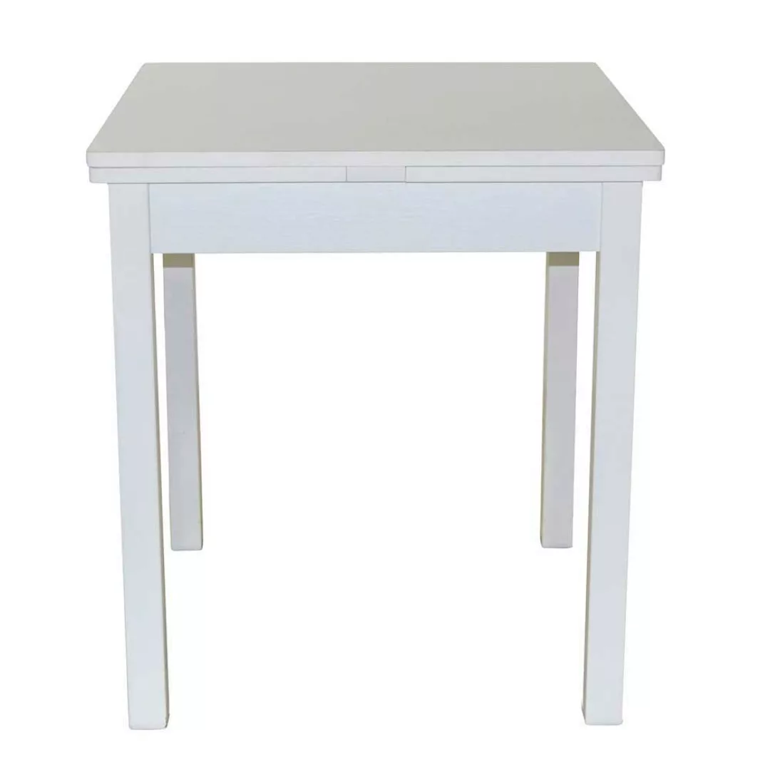 Ausziehbarer Tisch in Weiß zwei Ansteckplatten günstig online kaufen
