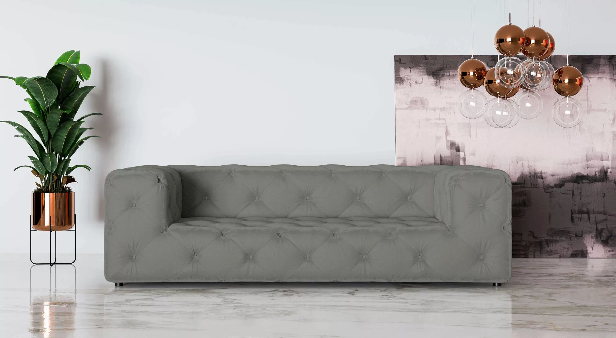 Places of Style 3-Sitzer "FOLLINA", 3-Sitzer Sofa mit klassischer Chesterfi günstig online kaufen