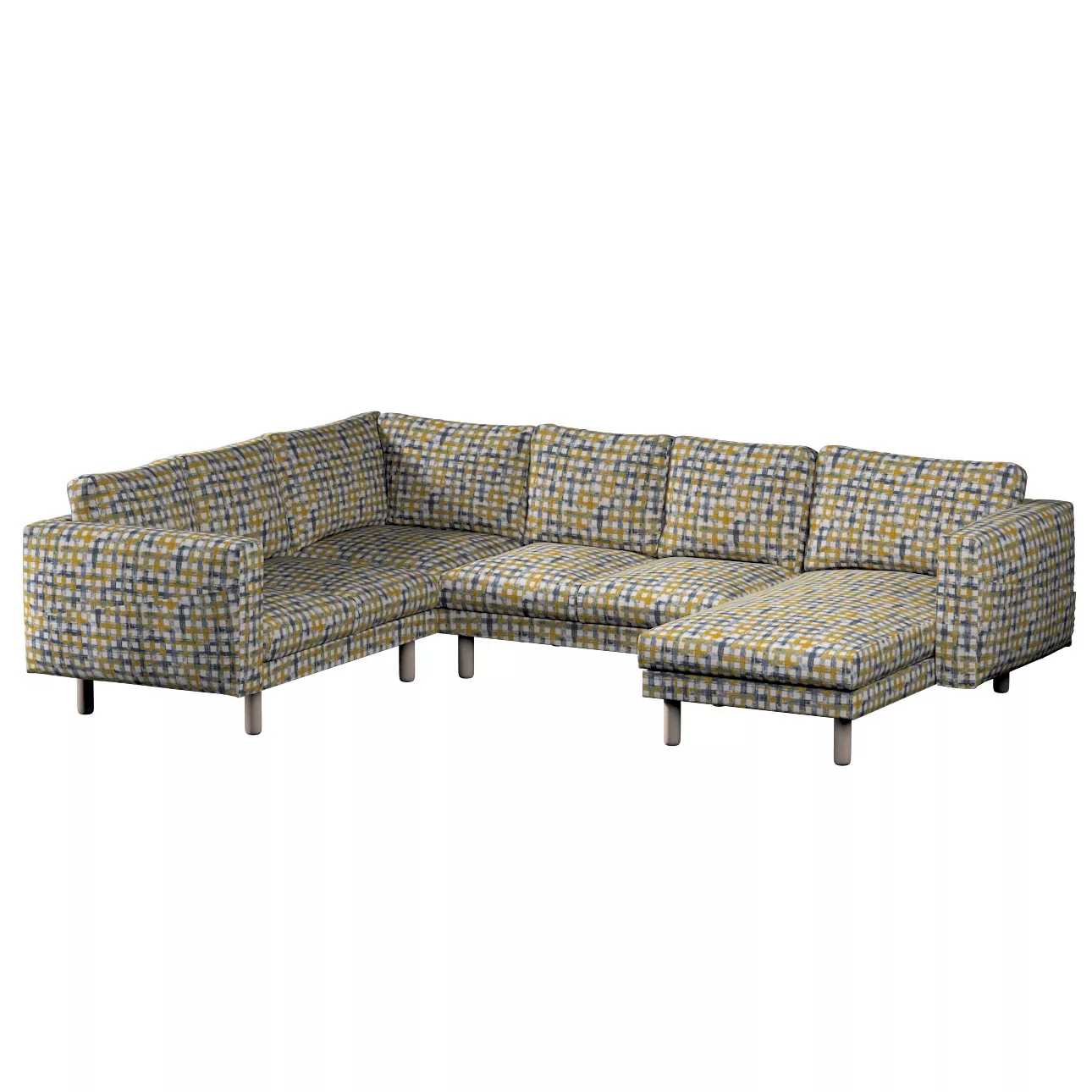 Bezug für Norsborg 5-Sitzer Ecksofa mit Recamiere, blau-gelb, Norsborg Bezu günstig online kaufen