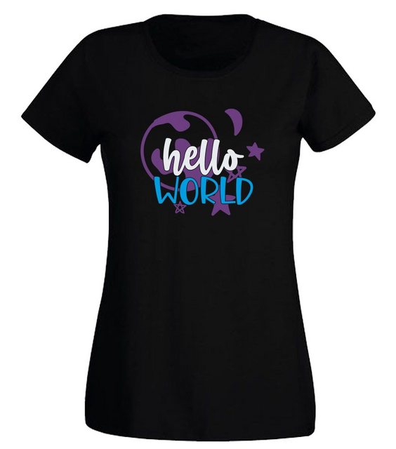 G-graphics Print-Shirt Damen T-Shirt - Hello World Slim-fit-Shirt, mit Fron günstig online kaufen