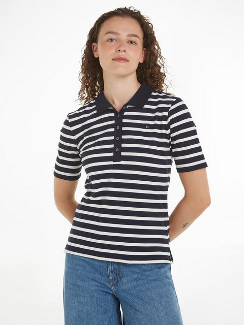 Tommy Hilfiger Poloshirt "1985 REG PIQUE STRIPE POLO SS", mit dezenter Tomm günstig online kaufen