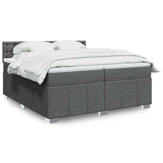 vidaXL Boxspringbett, Boxspringbett mit Matratze Dunkelgrau 200x200 cm Stof günstig online kaufen