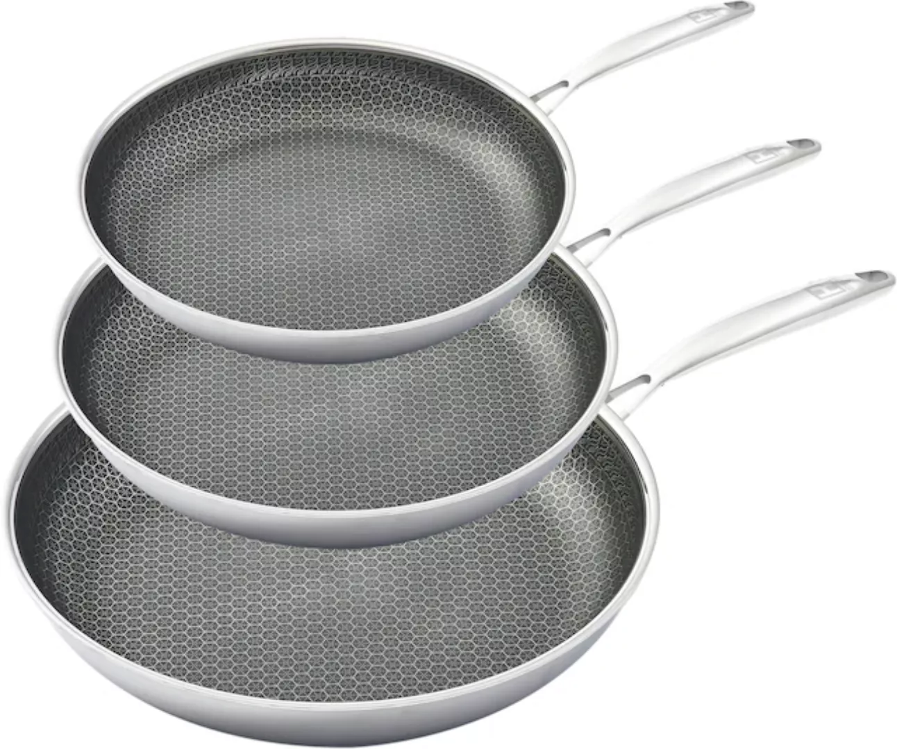 HENSSLERS Pfannen-Set, Edelstahl, (Set, 3 tlg., 1x Bratpfanne Ø 20 cm, 1x B günstig online kaufen