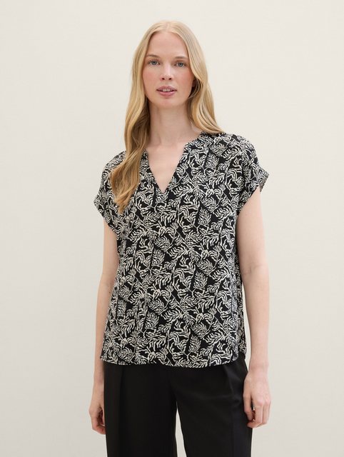 TOM TAILOR Kurzarmbluse Loose Fit Bluse aus Viskose günstig online kaufen