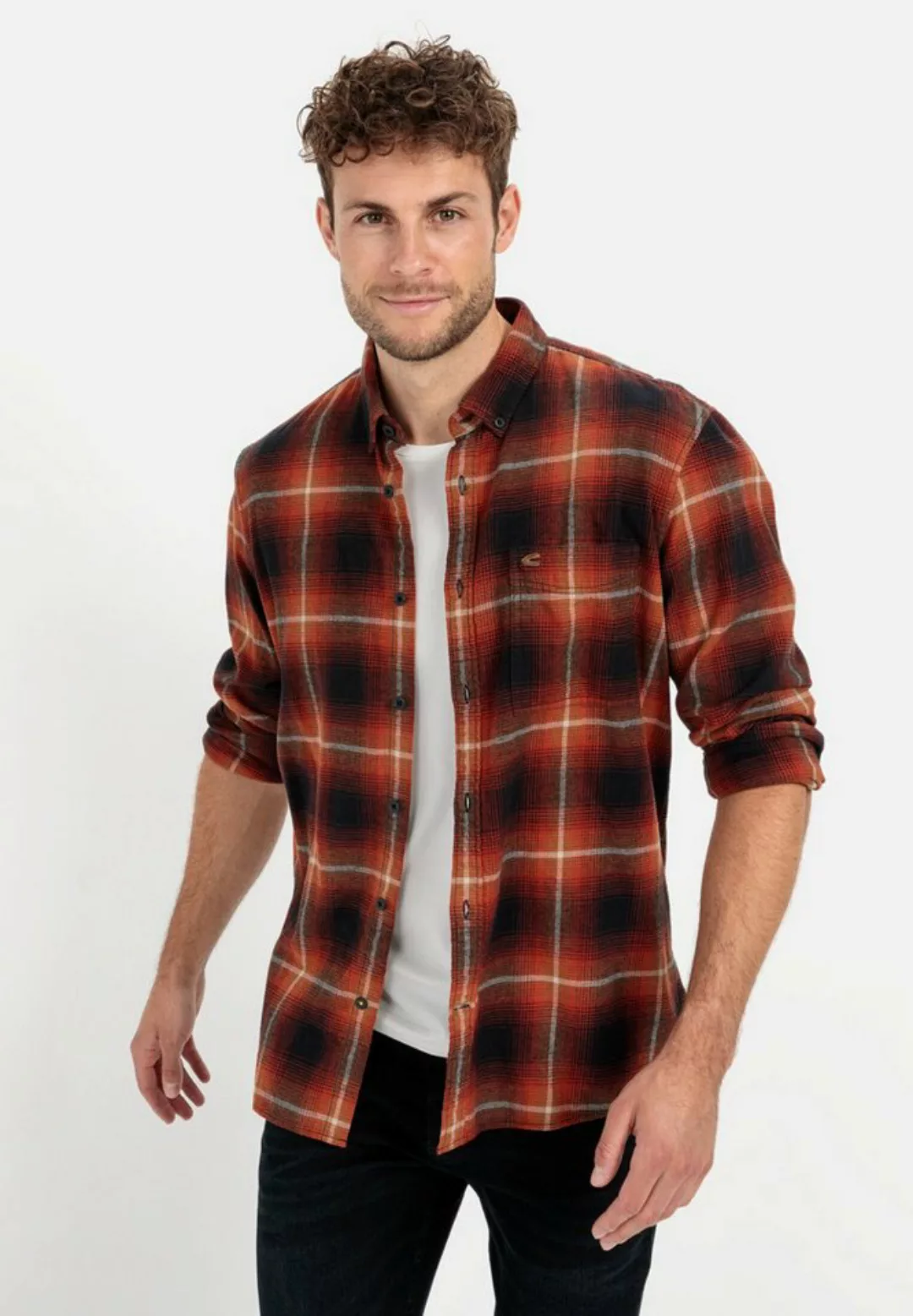 camel active Langarmhemd mit Karomuster Button-Down günstig online kaufen