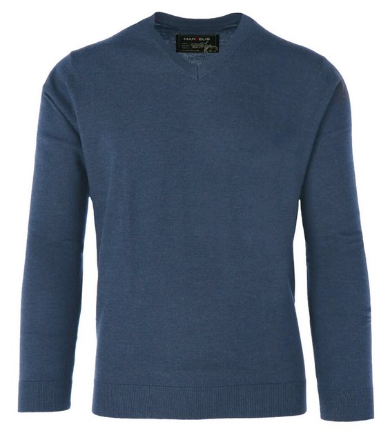 MARVELIS V-Ausschnitt-Pullover Pullover - Merino - Casual Fit - V-Ausschnit günstig online kaufen