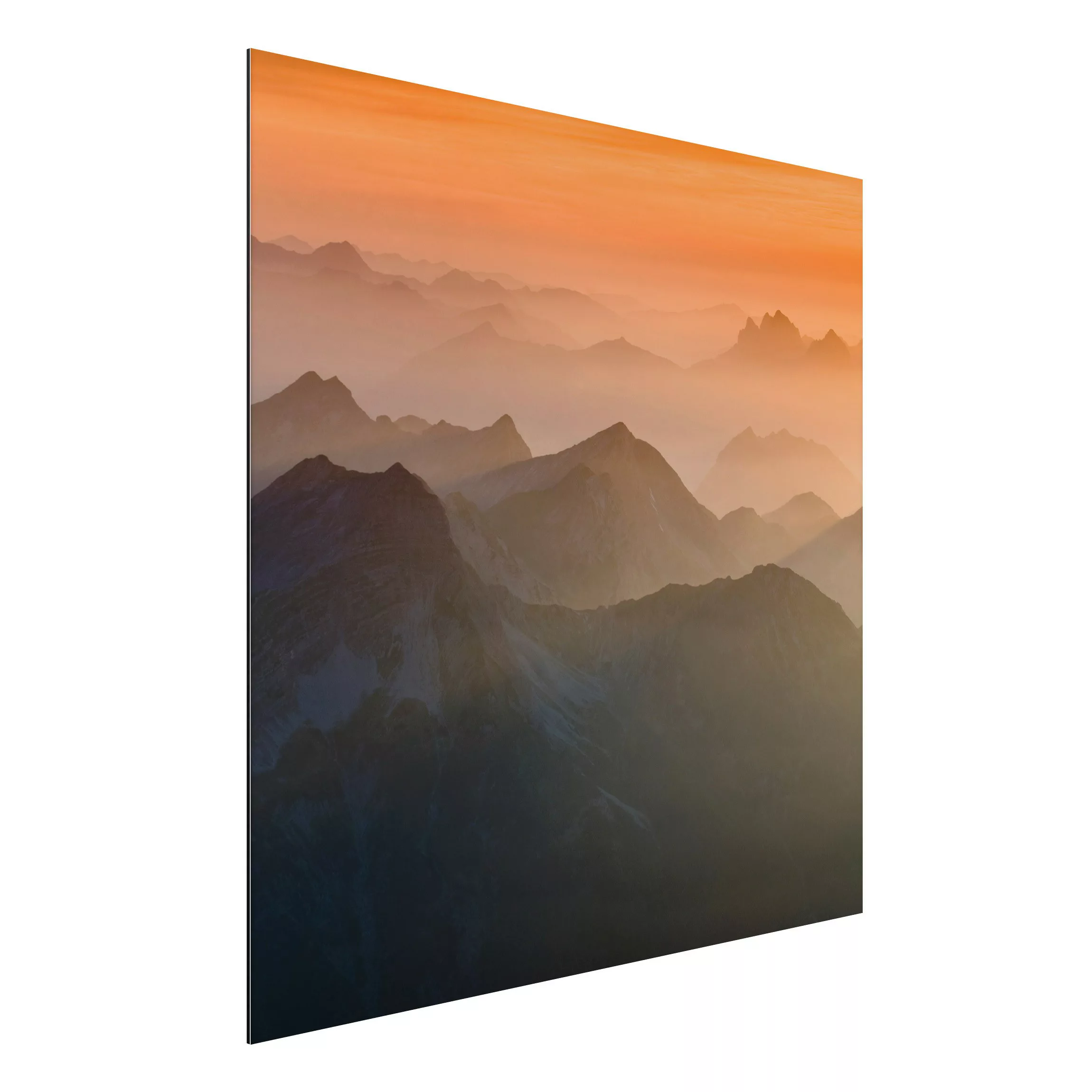 Alu-Dibond Bild Natur & Landschaft - Quadrat Blick von der Zugspitze günstig online kaufen