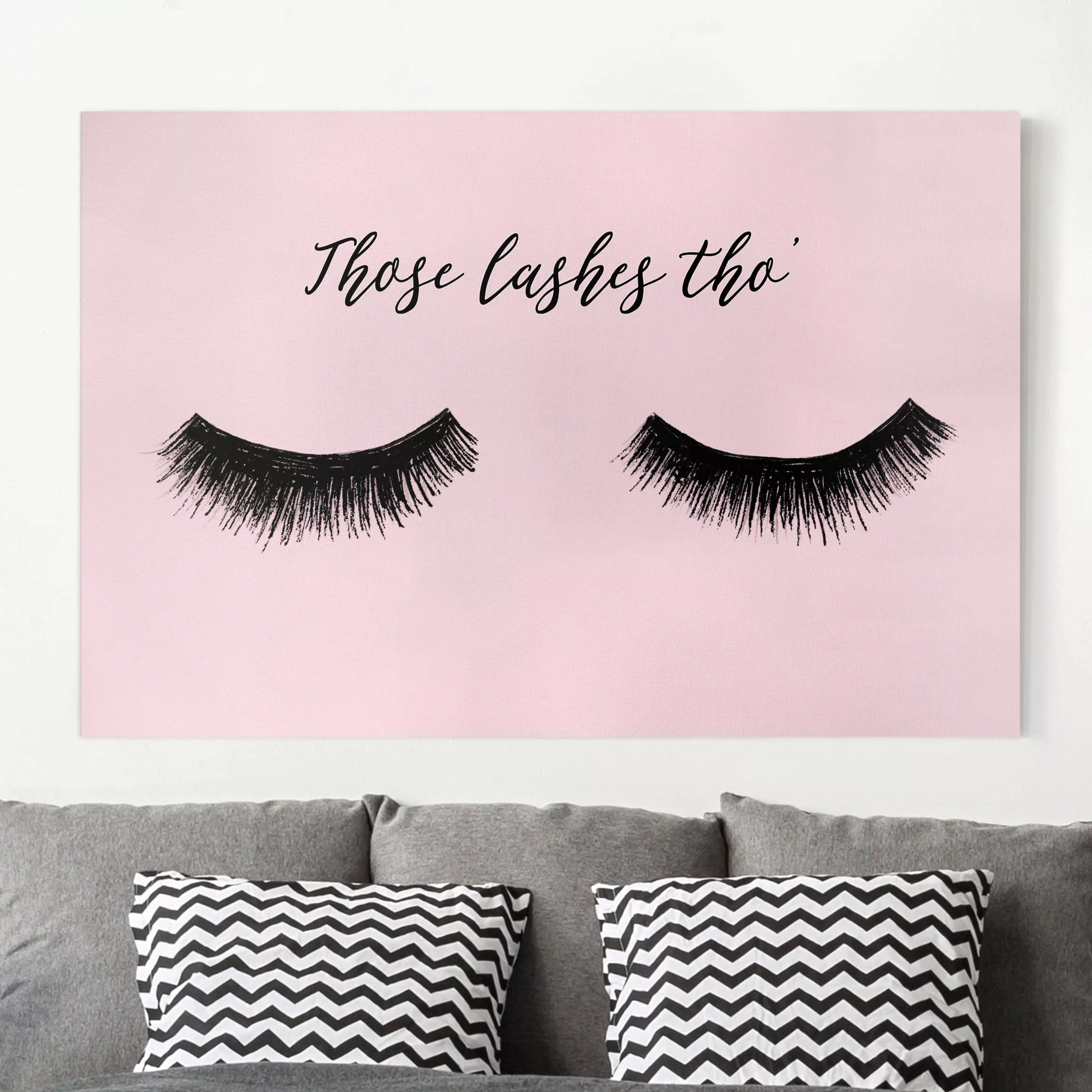 Leinwandbild Spruch - Querformat Wimpern Chat - Lashes günstig online kaufen