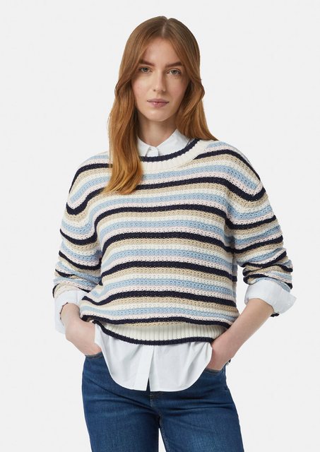 comma casual identity Langarmshirt Verkürzter Strickpullover mit Streifenmu günstig online kaufen