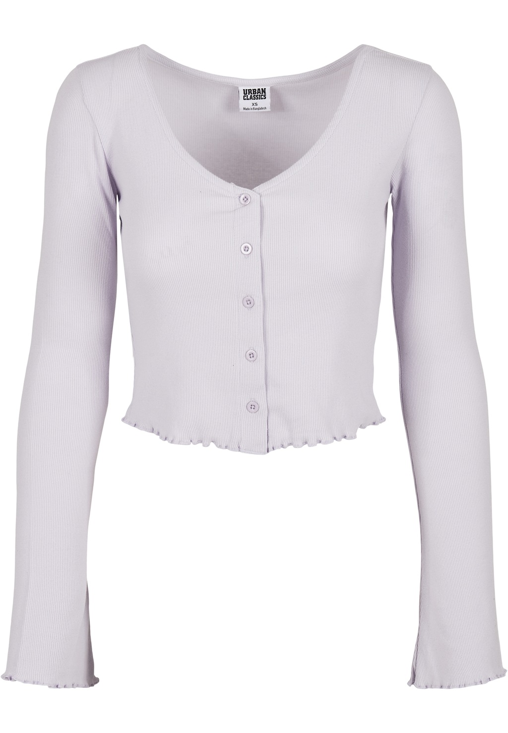 URBAN CLASSICS Langarmshirt "Damen Ladies Cropped Rib Cardigan", (1 tlg.) günstig online kaufen