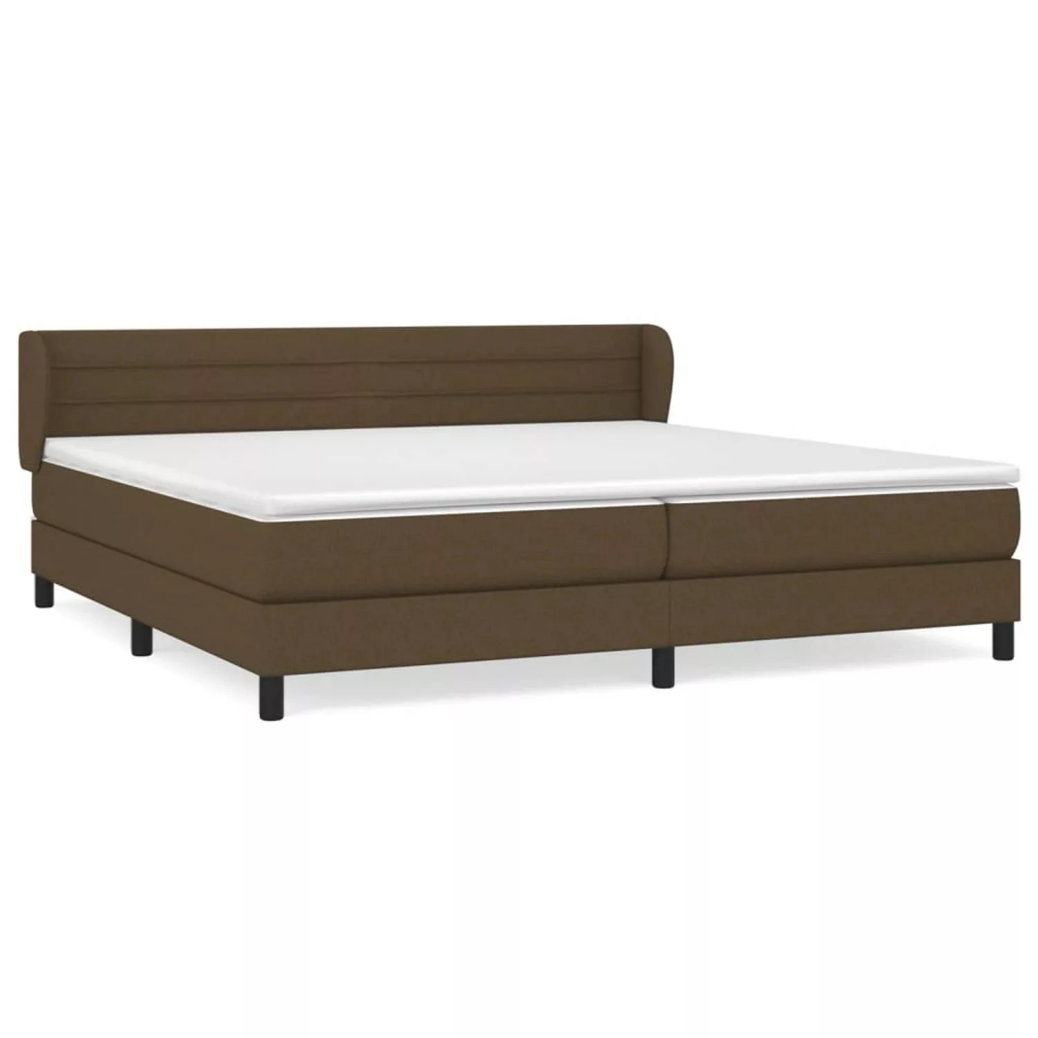 vidaXL Boxspringbett Boxspringbett mit Matratze Dunkelbraun 200x200 cm Stof günstig online kaufen