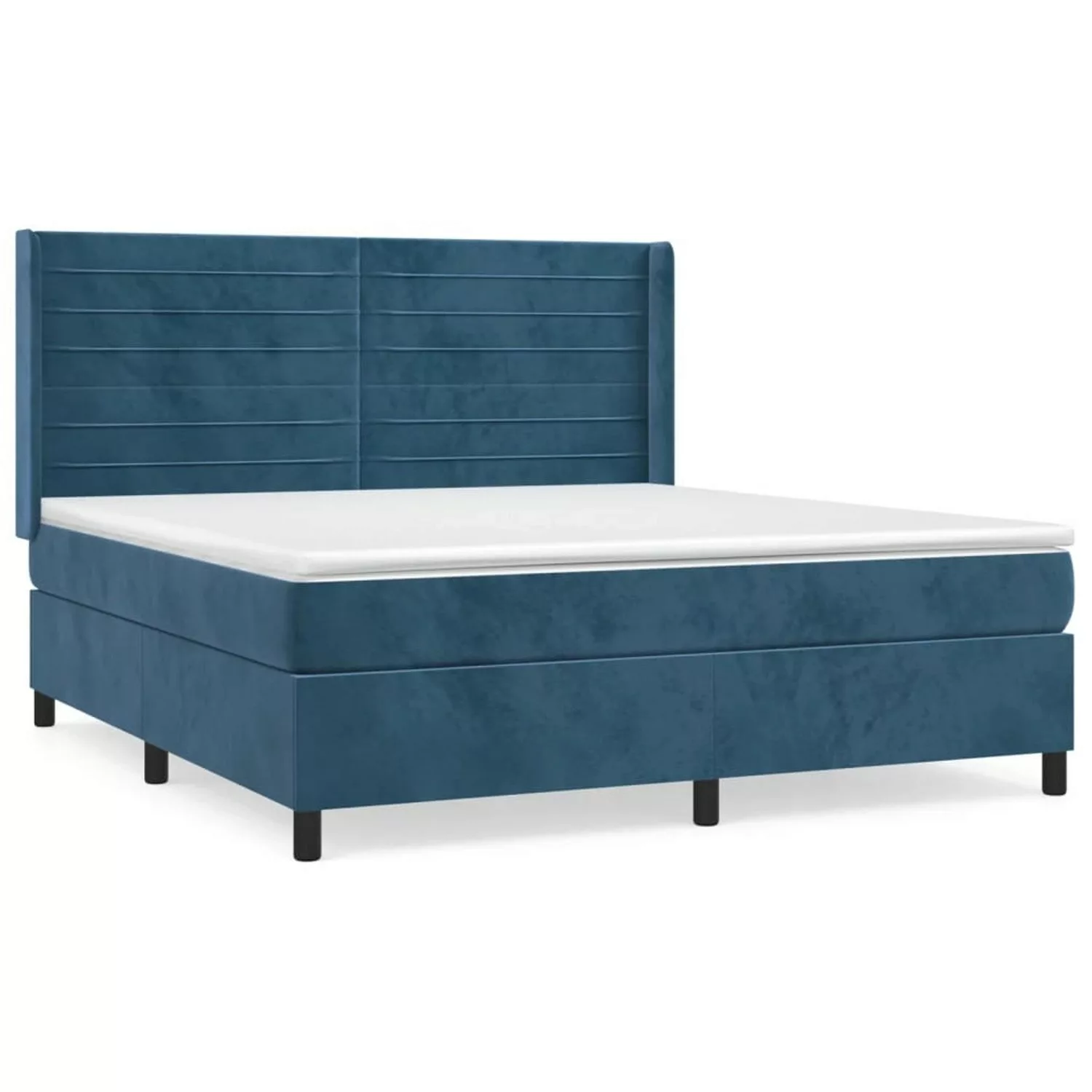 vidaXL Boxspringbett mit Matratze Dunkelblau 180x200 cm Samt1534581 günstig online kaufen