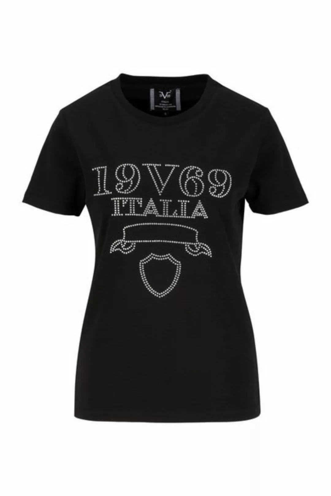 19V69 ITALIA T-Shirt BELLA STONE LOGO Damen Kurzarmshirt mit glitzerndem 19 günstig online kaufen