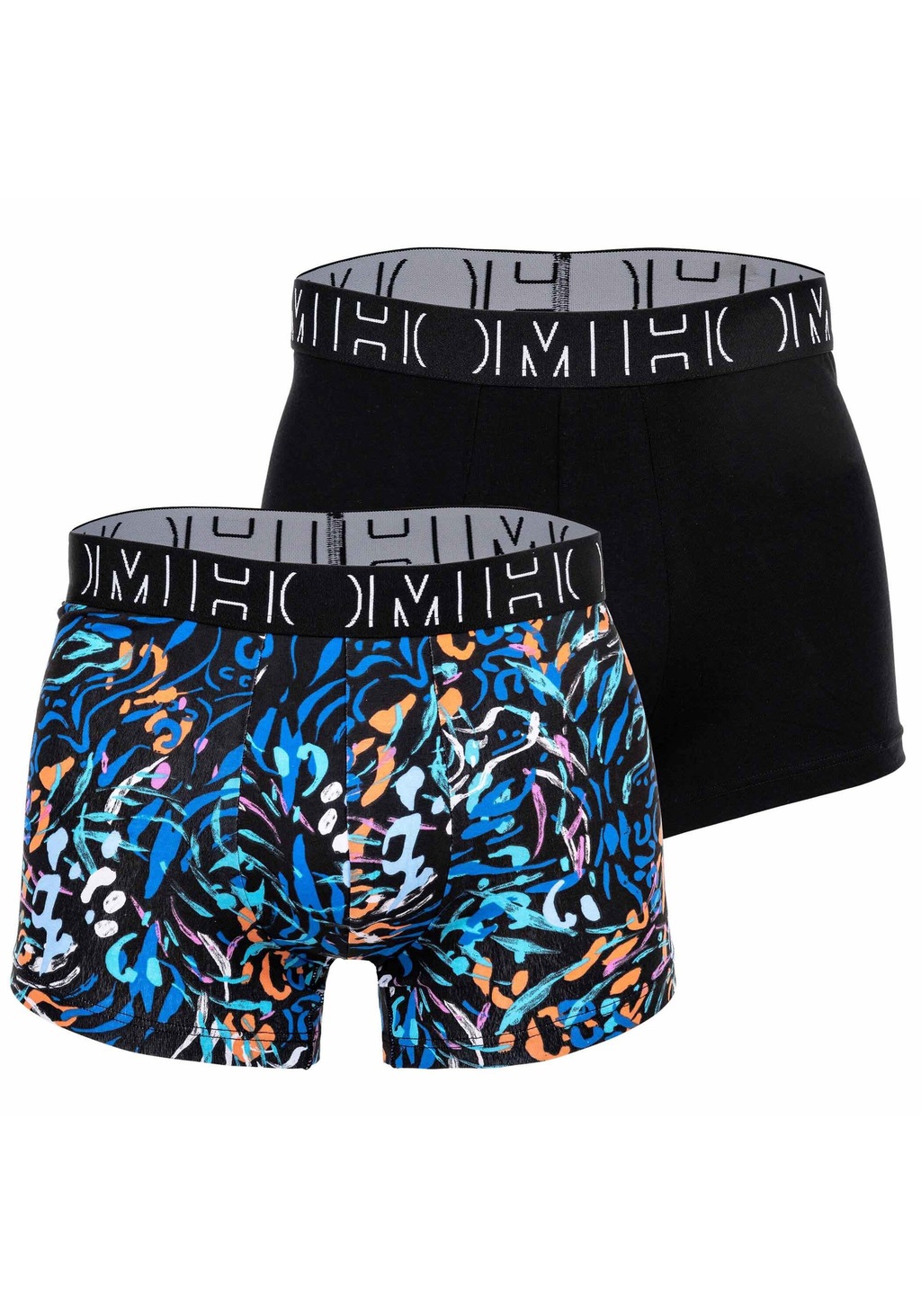 HOM 2-er Set Boxer Briefs Schwarz mit All-Over Print günstig online kaufen