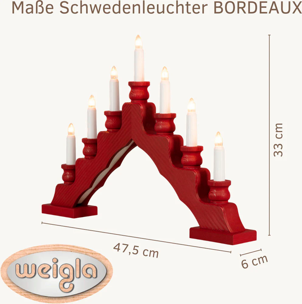 Weigla Lichterbogen "Schwede, Weihnachtsdeko", 7-flammig günstig online kaufen