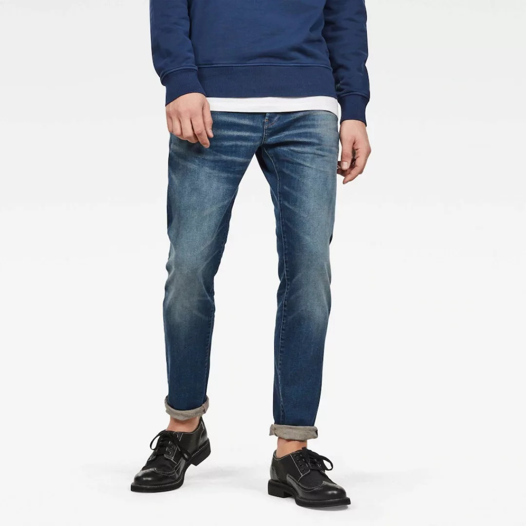 G-Star Herren Jeans 3301 Slim Fit - Blau - Worker Blue Faded günstig online kaufen