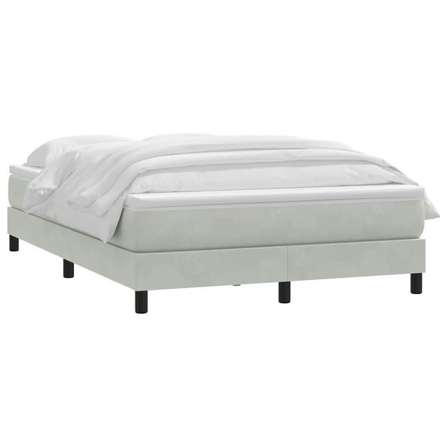 vidaXL Bett Boxspringbett mit Matratze Hellgrau 160x210 cm Samt günstig online kaufen